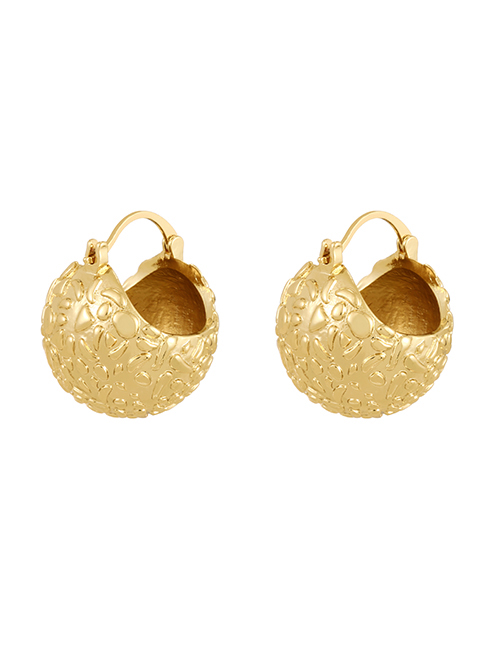 Fashion Gold Copper Round Stud Earrings
