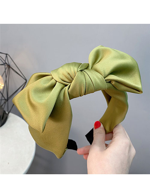Fashion Olive Green Satin Bow Headband