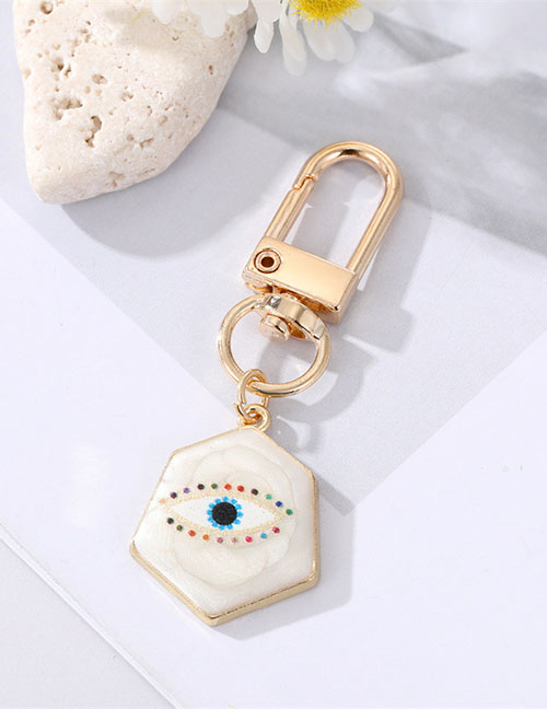 Fashion 10 White Drop Oil Eyelashes Alloy Drop Oil Eye Keychain