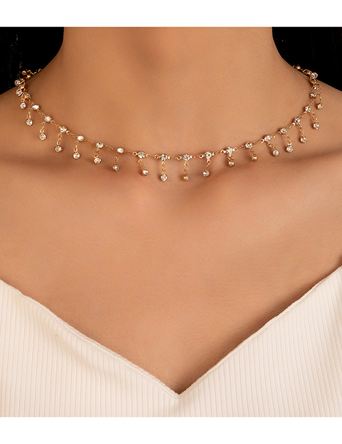 Fashion 10# Alloy Diamond Tassel Necklace