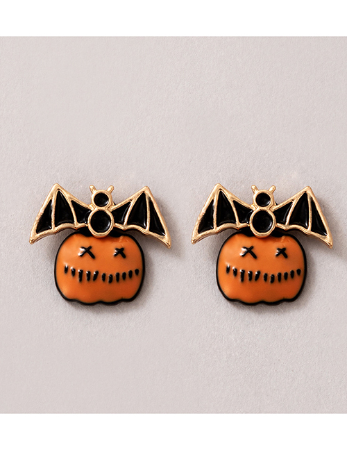 Fashion 15# Alloy Pumpkin Bat Stud Earrings