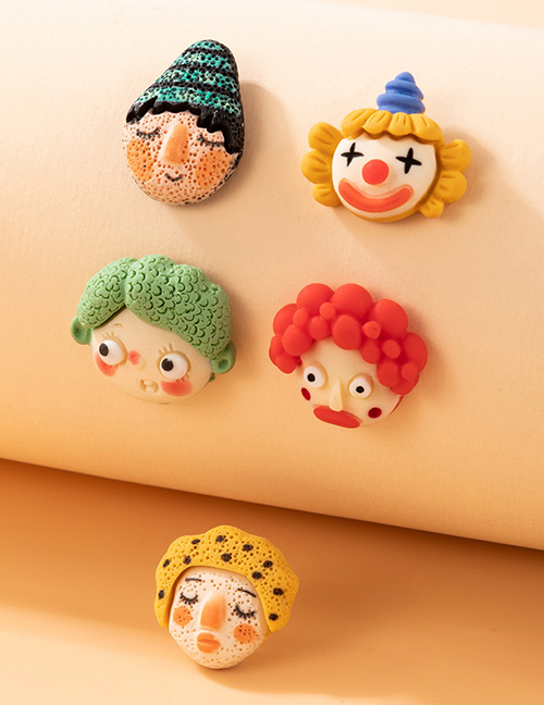Fashion Color 3d Clown Head Earrings Set