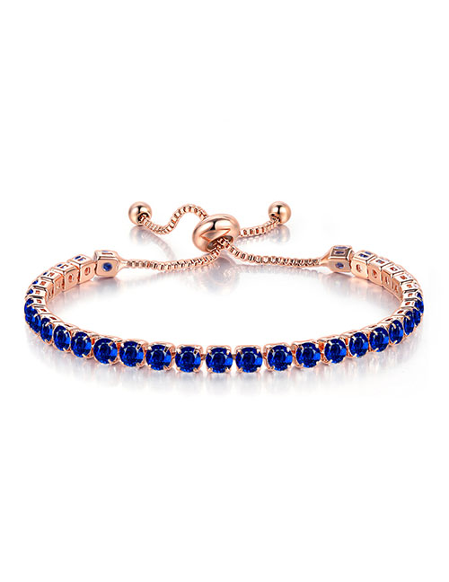 Fashion September Sapphire Alloy Set Zirconium Pull Bracelet