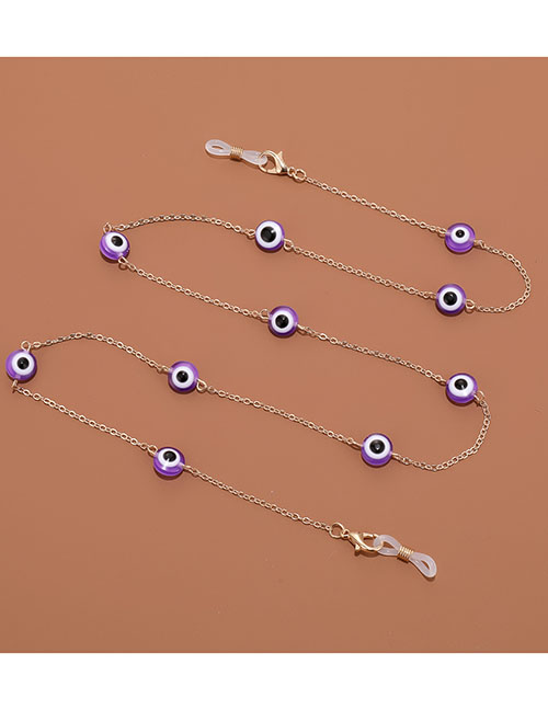 Fashion Purple Alloy Resin Eye Halter Glasses Chain
