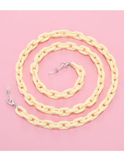 Fashion Yellow Oval Acrylic Colored Chain Glasses Chain