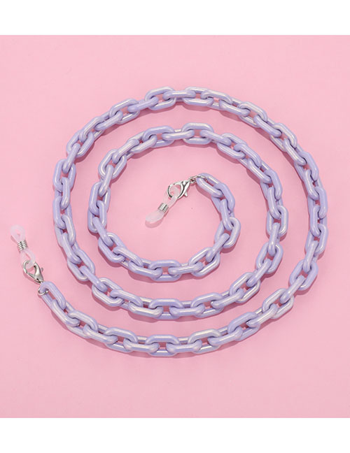 Fashion Purple Oval Acrylic Colored Chain Glasses Chain