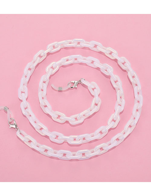 Fashion White Oval Acrylic Colored Chain Glasses Chain