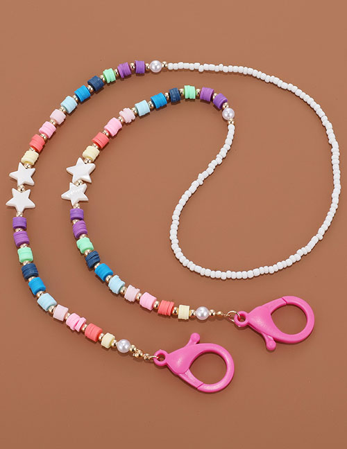 Fashion Colorful White Stars Acrylic Star Ceramic Glasses Chain