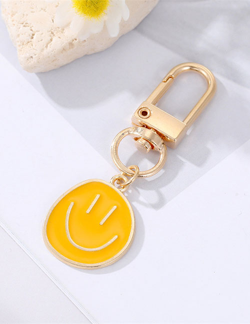 Fashion Yellow Alloy Drip Oil Smiley Keychain
