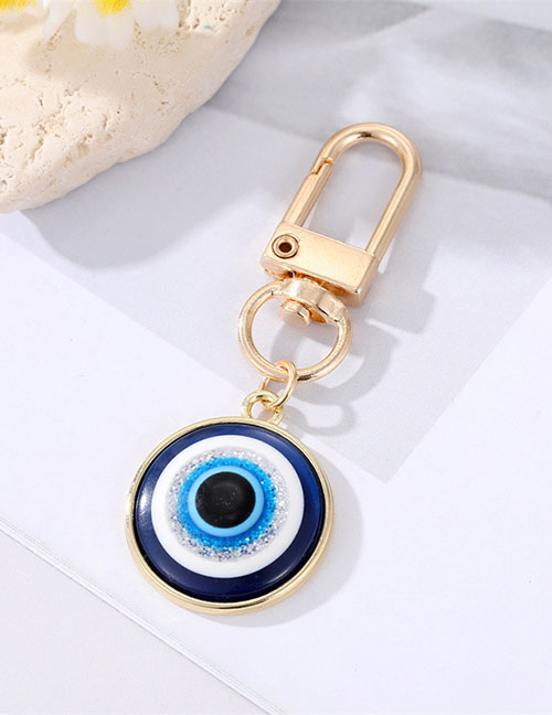 Fashion 18mm Gold Alloy Resin Round Eye Keychain