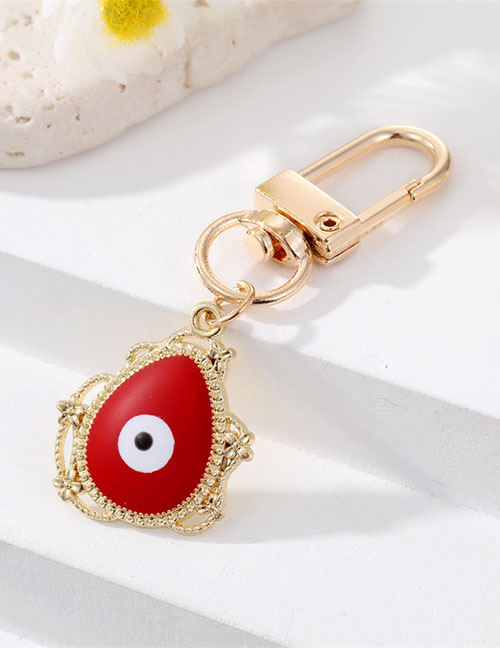 Fashion Oil Dripping Red Alloy Drop Oil Oval Eye Keychain