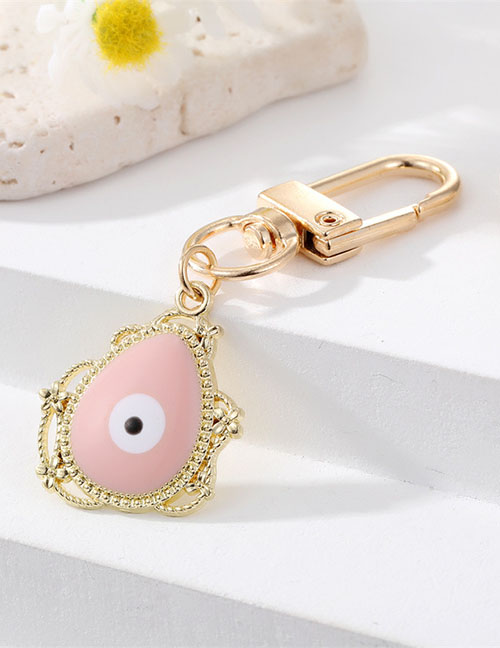 Fashion Drop Oil Drop Pink Alloy Drop Oil Oval Eye Keychain