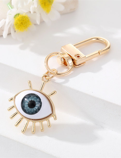 Fashion Eyelashes Grey Alloy Geometric Eye Keychain