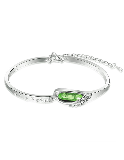 Fashion Light Green Alloy Diamond Geometric Bracelet
