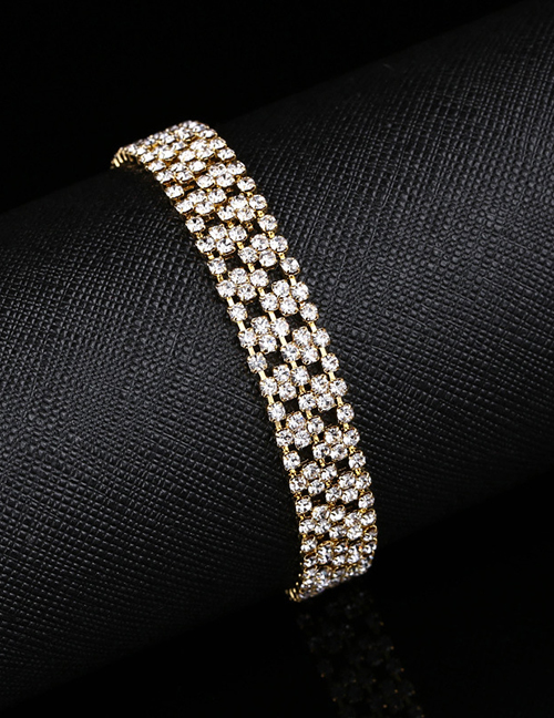 Fashion Gold Metal Diamond Geometric Bracelet