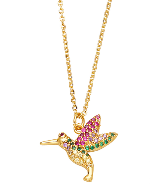 Fashion C Copper And Diamond Bird Necklace