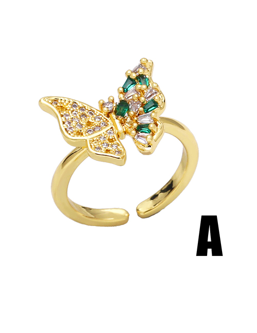 Fashion A Bronze Zirconium Butterfly Open Ring