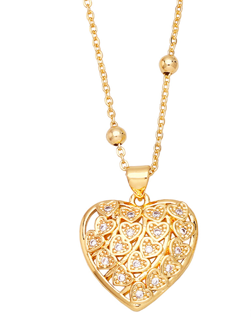 Fashion A Bronze Zirconium Heart Necklace