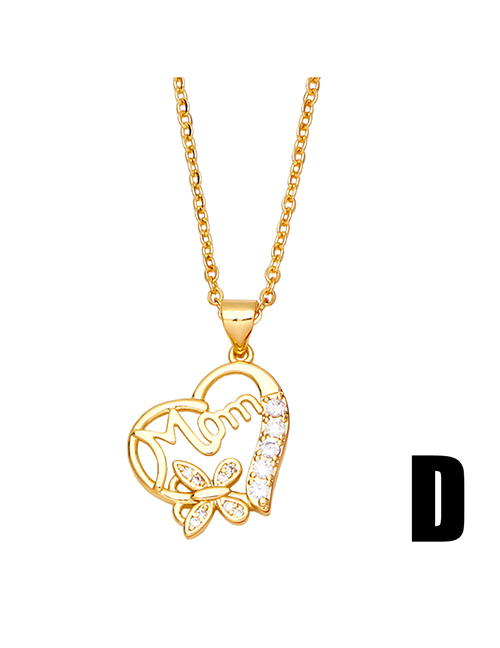 Fashion D Bronze Zirconium Heart Mom Necklace