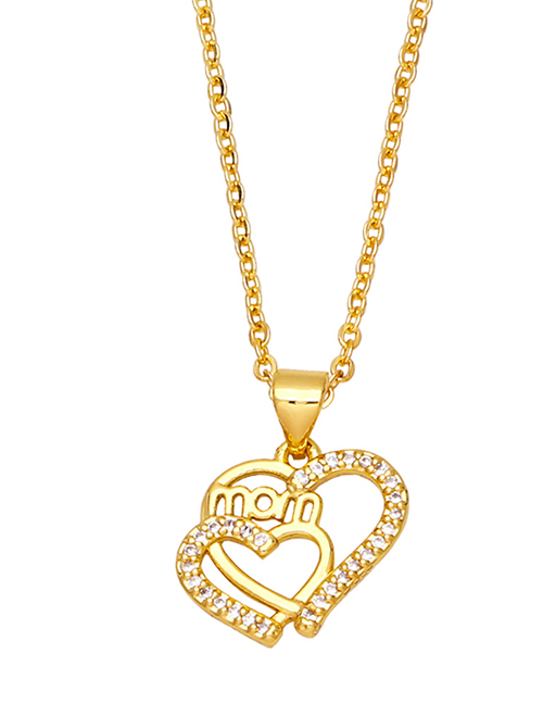 Fashion E Bronze Zirconium Heart Mom Necklace