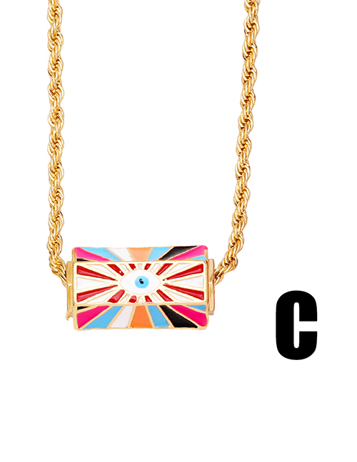 Fashion C (red Color) Copper Drop Oil Eye Twist Chain Necklace