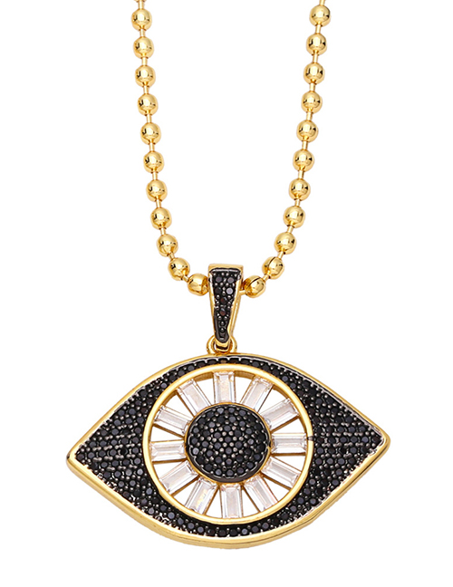 Fashion Black Bronze Diamond Eye Necklace