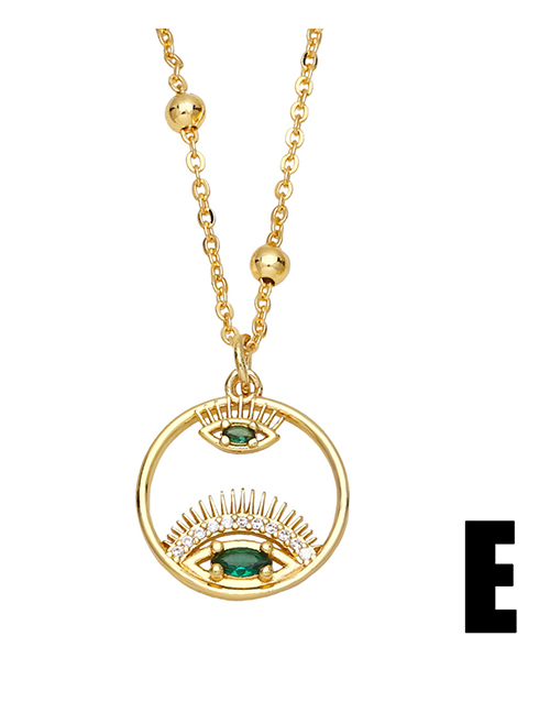 Fashion E (green) Bronze Diamond Eye Necklace