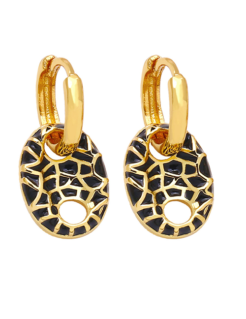 Fashion Black Brass Gold Plated Pig's Nose Earrings