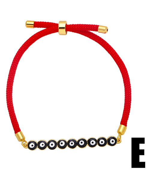 Fashion E (black + Red) Copper Drop Oil Eye String Bracelet