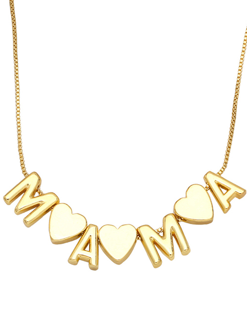 Fashion Mama Solid Copper Geometric Heart Mama Necklace