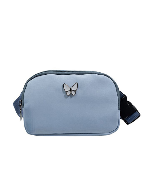 Fashion Blue Nylon Butterfly Logo Large Capacity Crossbody Bag