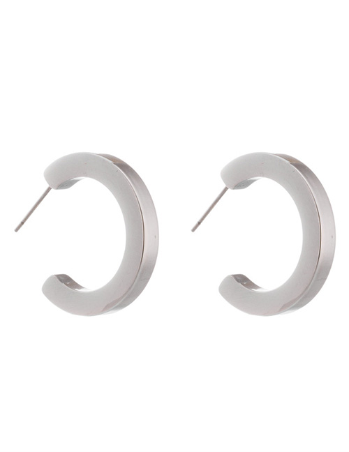 Fashion Steel Color Stainless Steel C-shaped Stud Earrings