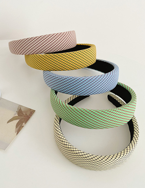 Fashion 1 Random C970 Color Fabric Geometric Check Wide-brimmed Headband