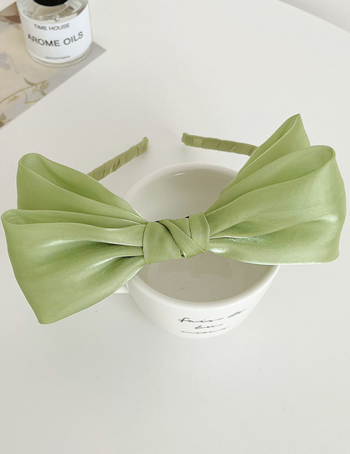 Fashion Green Mesh Shiny Bow Headband