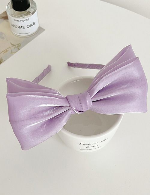 Fashion Purple Mesh Shiny Bow Headband