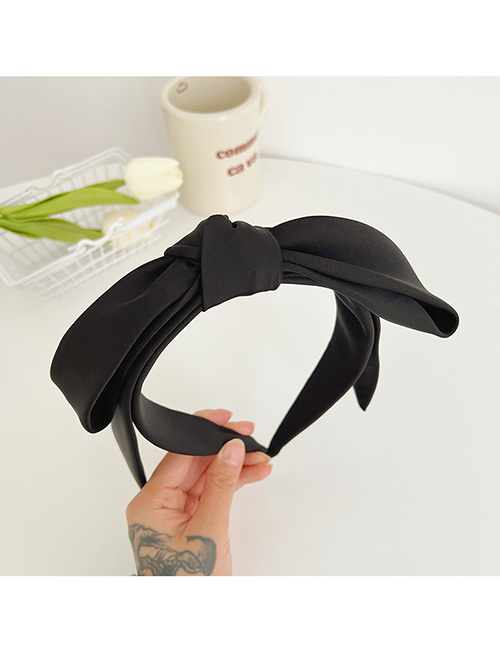 Fashion Black Fabric Double Layer Ribbon Bow Headband