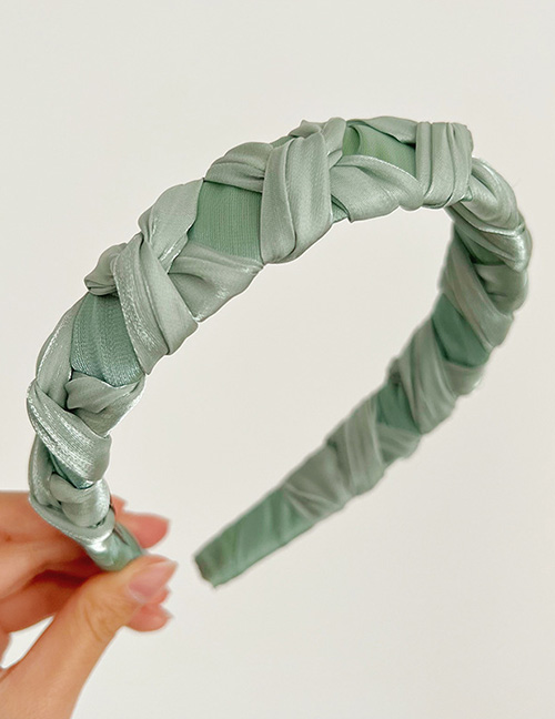 Fashion Green Shiny Pleated Wrap Knotted Headband