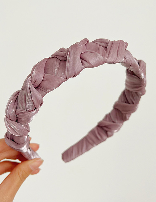Fashion Purple Shiny Pleated Wrap Knotted Headband