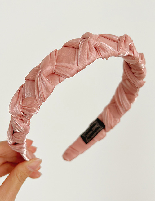 Fashion Pink Shiny Pleated Wrap Knotted Headband