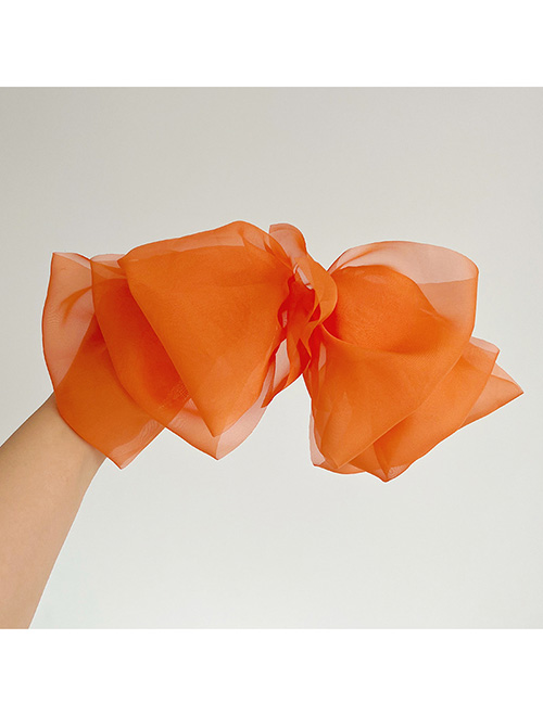 Fashion Orange Layered Tulle Bow Hair Clip