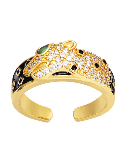 Fashion C Brass Diamond Geometric Open Ring
