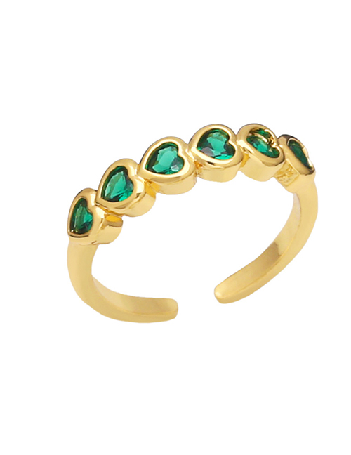Fashion A Bronze Heart Zirconium Geometric Ring
