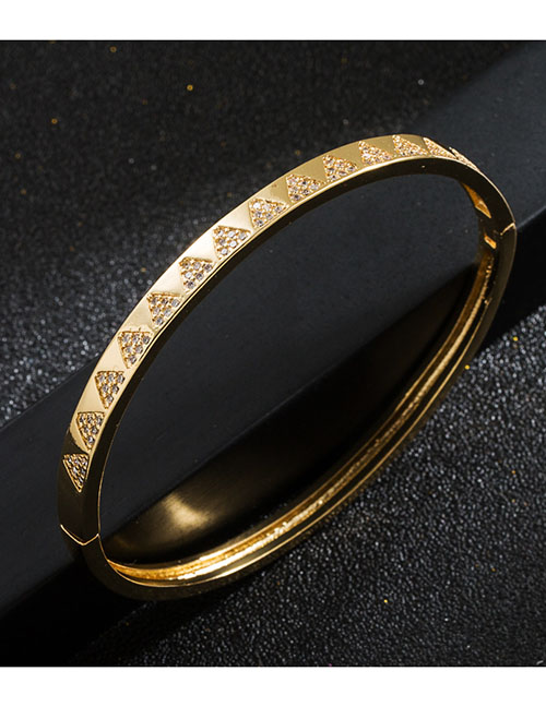 Fashion Gold Copper Gold Plated Zirconium Geometric Bracelet