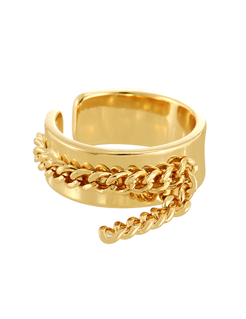 Fashion Gold Copper Chain Ring