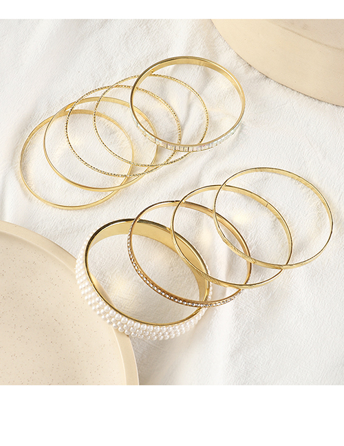 Fashion 5# Metal Geometric Circle Bracelet Set