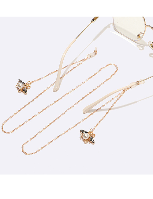 Fashion Gold Metal Crystal Bee Glasses Chain