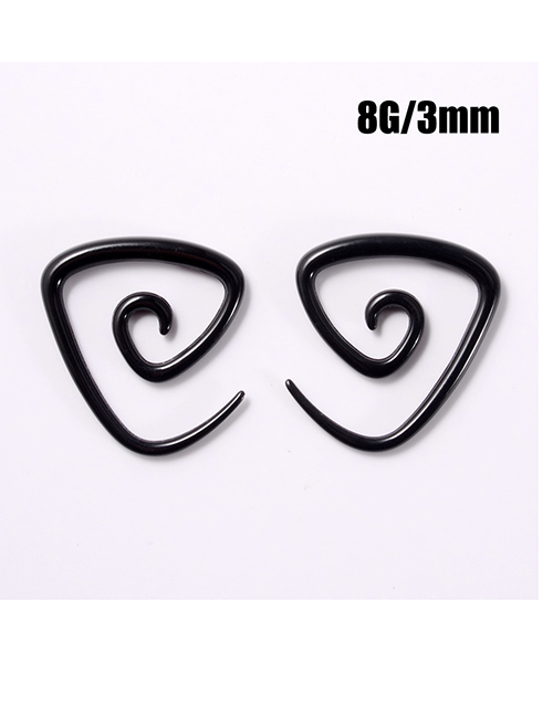 Fashion 3mm Acrylic Triangle Piercing Spiral Ear Expander