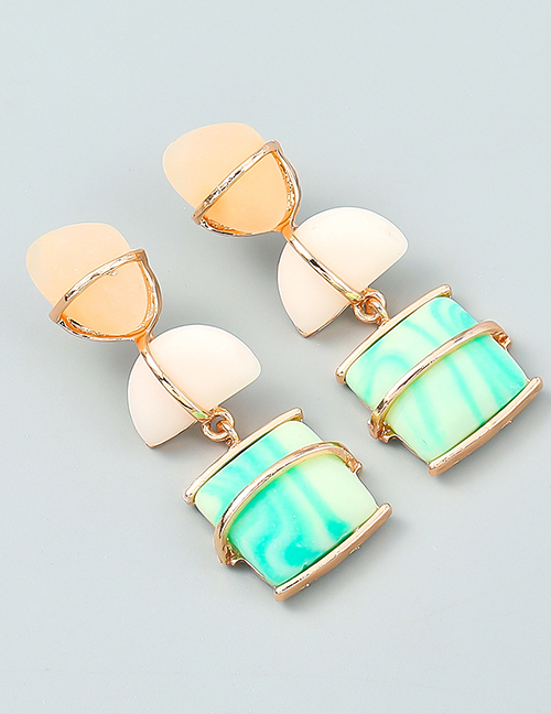 Fashion Color Alloy Multilayer Frosted Resin Braided Earrings