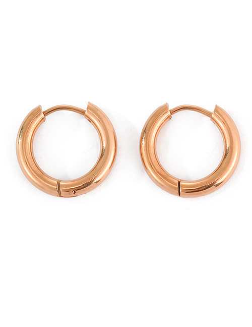 Fashion 18mm Rose Gold Color Stainless Steel Hoop Earrings