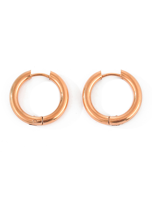 Fashion 20mm Rose Gold Color Stainless Steel Hoop Earrings